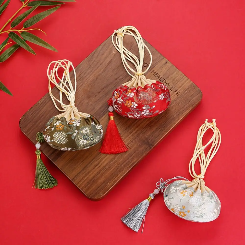 

Pattern Tassel Hanging Decoration Necklaces Case Cloth Empty Sachet Women Jewelry Bag Chinese Style Storage Bag Purse Pouch