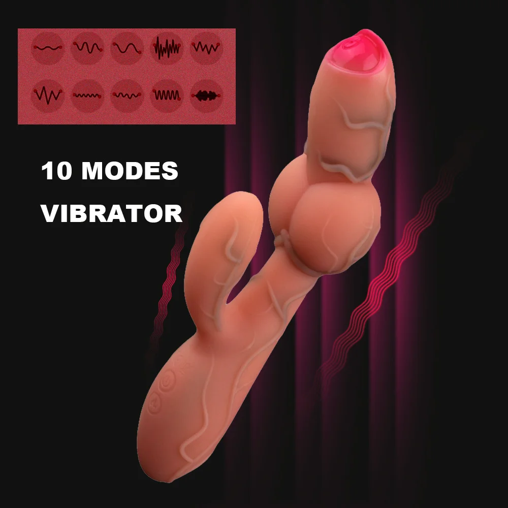 YOCY Realistic Wolf Knot Vibrator USB Charging 10 Modes G- Spot Stimulator Realistic Horse Dildo Sex Toy For Women Men