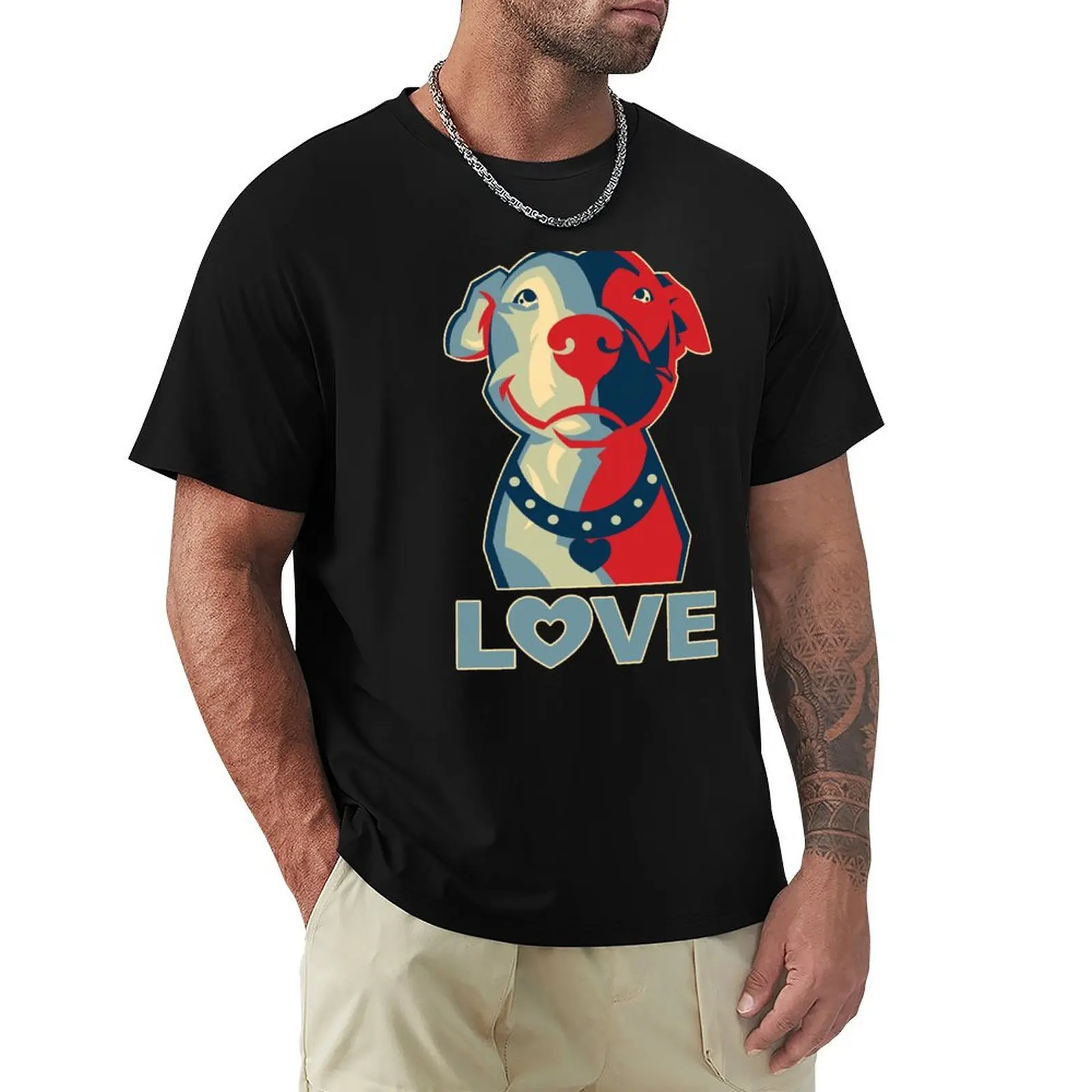 

Pitbull - LOVE T-Shirt Short sleeve tee clothes basketball graphic tees mens t shirts top quality