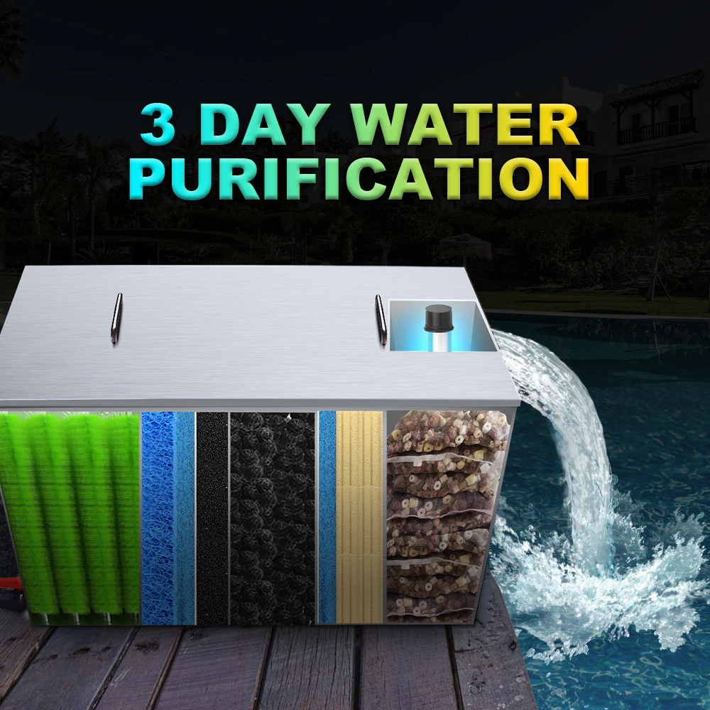 QihangRAS Aquariums & Accessories Koi Fish Pond Filter Brushes for Aquarium Fish tank Stainless Steel Pond Filtration System