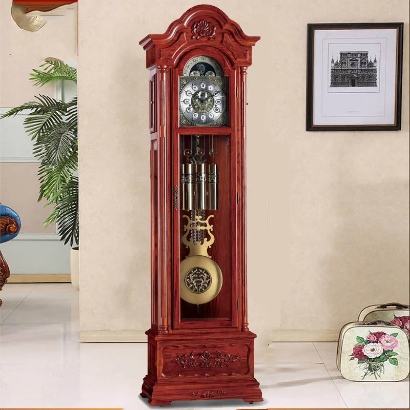 Floor clock European solid wood mechanical floor clock retro classical Chinese living room