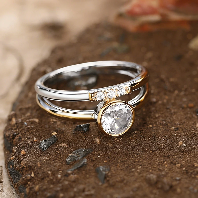 Huitan Fashion Two-tone Rings - Jewelry & Watches Review 评论和价格