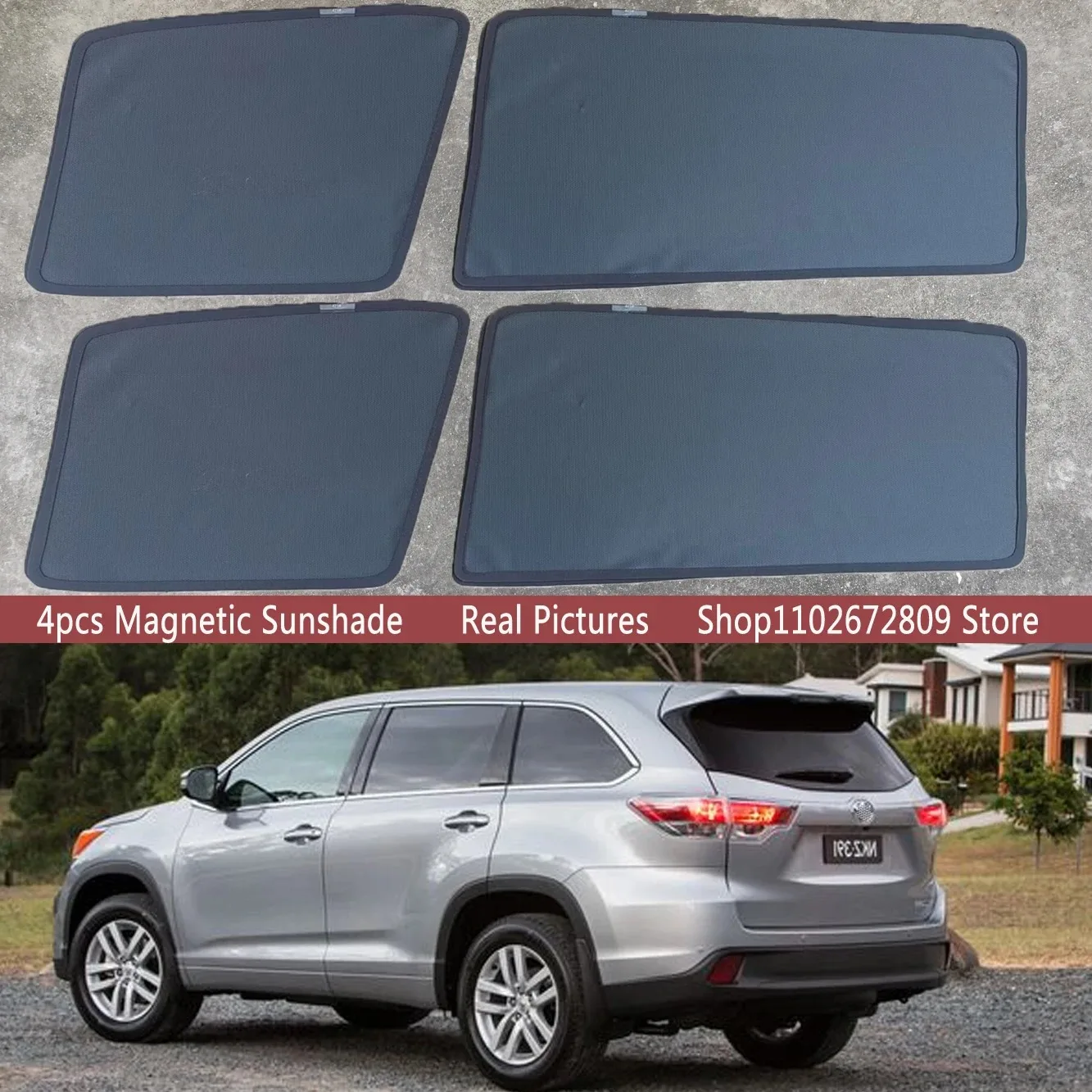 

Magnetic Car Sunshades Shield Windshield Frame Curtain Sun Shades For Toyota Highlander KLUGER XU50 2014 - 2020 Auto Accessories