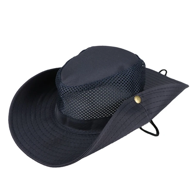  652D Outdoor Campings Hat Mountaineering Hat Large Brims Hat Sun Hat Visors Mesh Wide Brims Hat Fisherman Safaris Hat Sun Hat