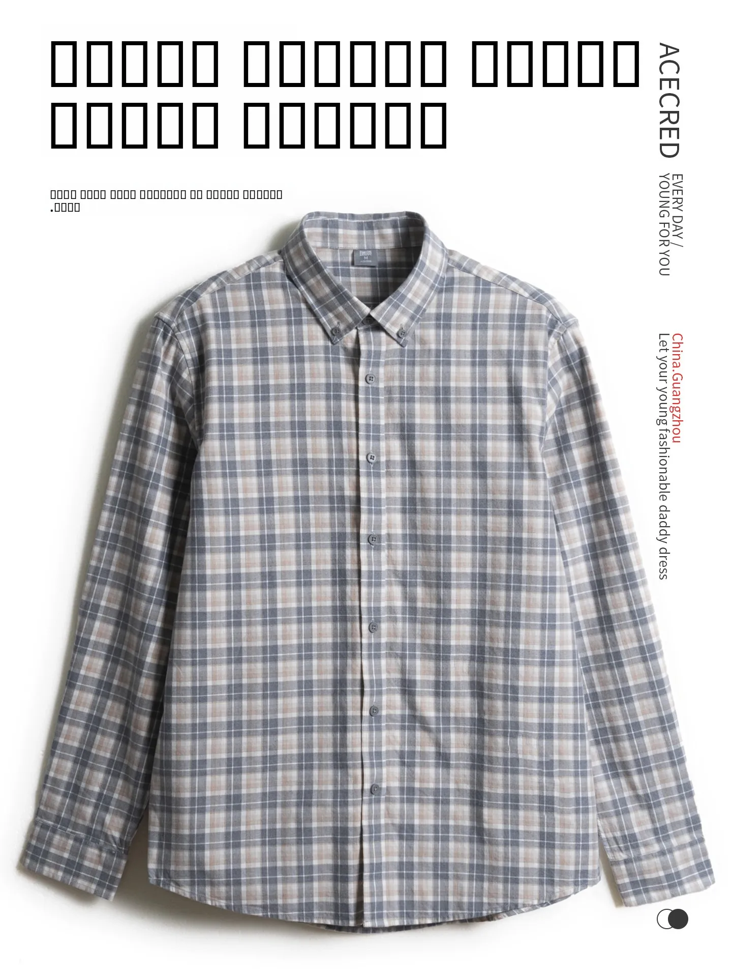 

Pure Cotton Long Sve irt Men's Loose Plaid irt Dad Spring Faion ang Hair Brued Fabric Comfortable Breathable C...