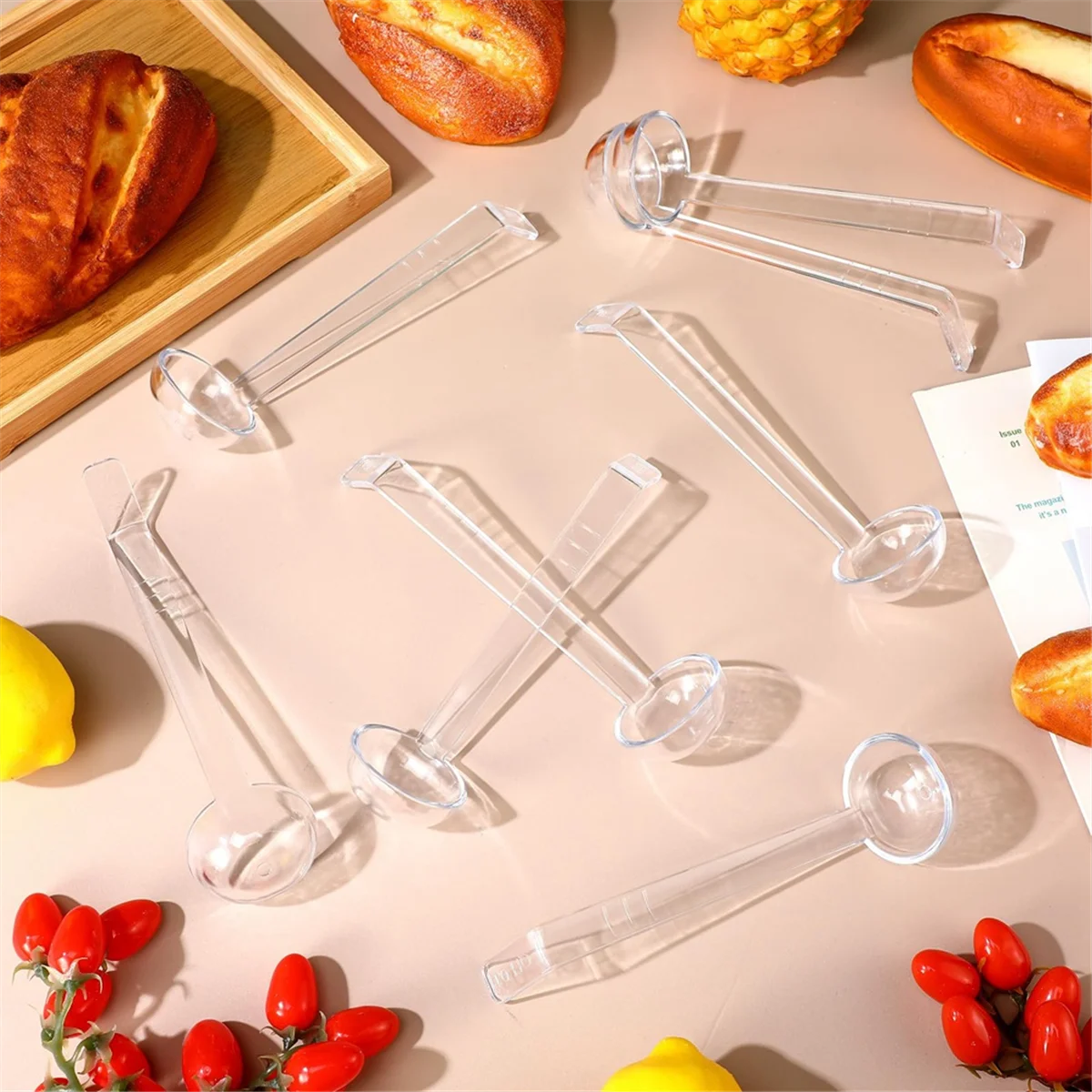 10 Pieces 1.2Oz Small Ladle Clear Plastic Ladle Mini Ladle Spoon for Serving Dressings Punch Bowl Salsa Sauce Toppings