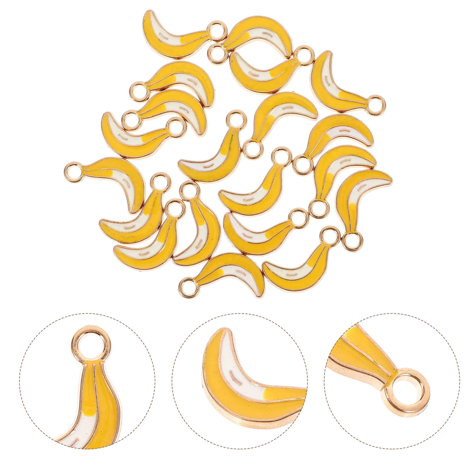 

20 Pcs Banana Earrings Pendant Pendants Accessories Keychain Charms for Jewelry Fruit