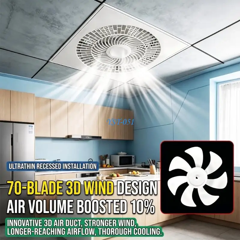E15A Indoor Air Exchange Ceiling Fan Kitchen Ventilation Fan Remote Handset
