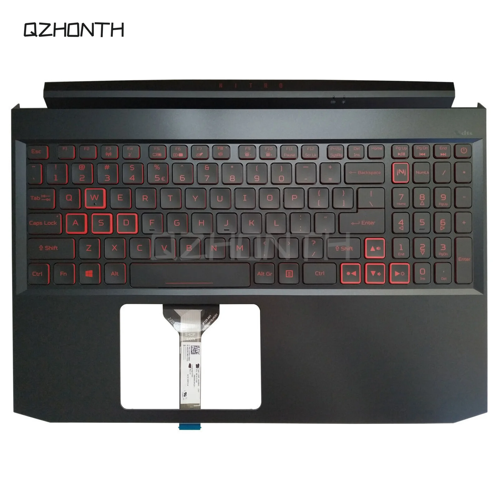 New For Acer Nitro 5 AN515-55 AN515-57 Palmrest w/ Backlit Keyboard 6B.QAMN2.001 15.6