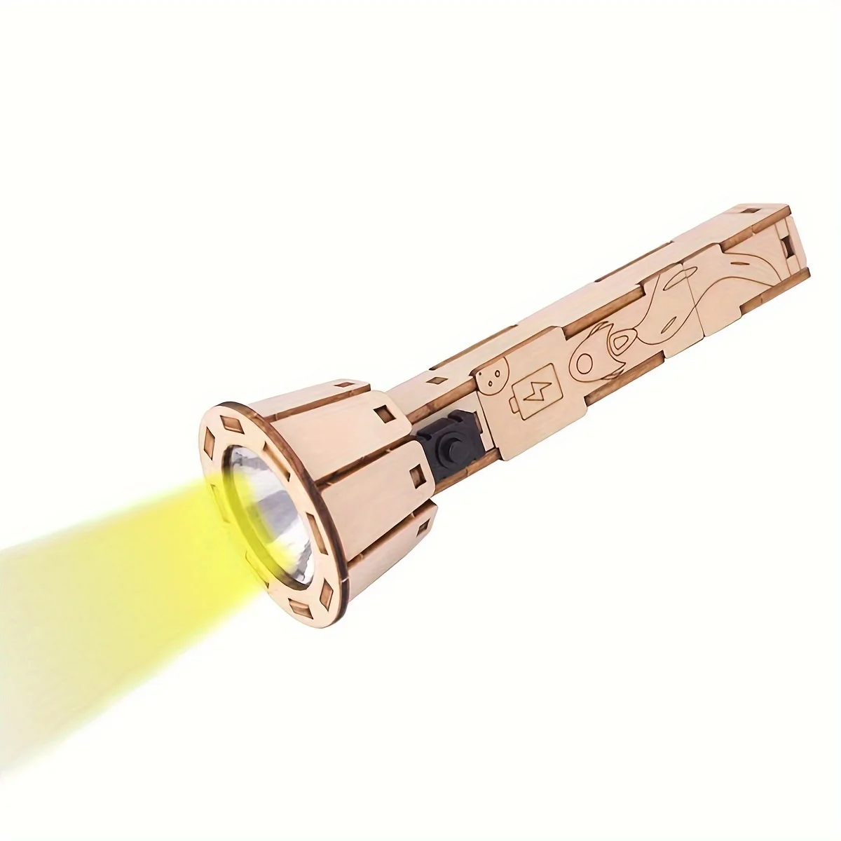 أطقم نماذج مصباح يدوي خشبي ثلاثي الأبعاد، مجموعة إنتاج صغيرة يمكنك صنعها بنفسك لتجارب علوم الفيزياء