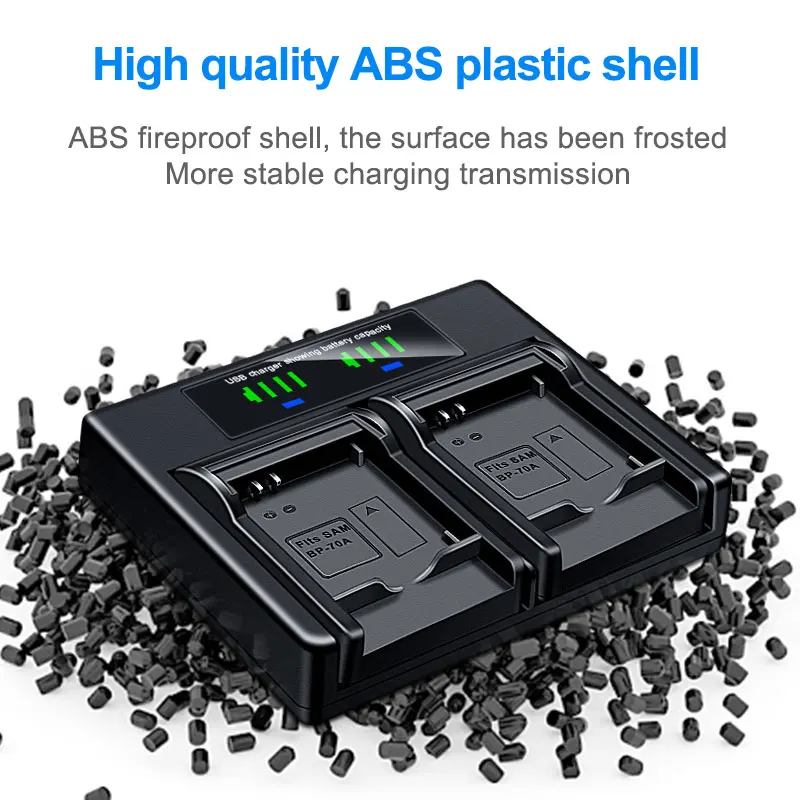 HQIX for Samsung WB30F WB31F WB32F WP10 MV800 AQ100 DV100 DV101 DV150F DV151F DV155F Camera BP-70A Dual Charger Battery