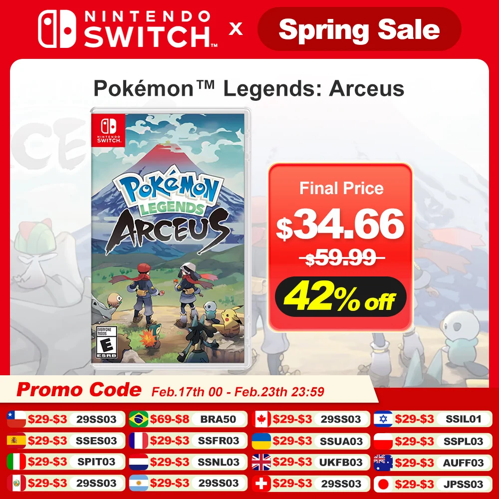 Nintendo Switch Game Pokemon Legends Arceus 100% New Physical Game Card RPG Action Genre Support 3 Modes for Nintendo Switch