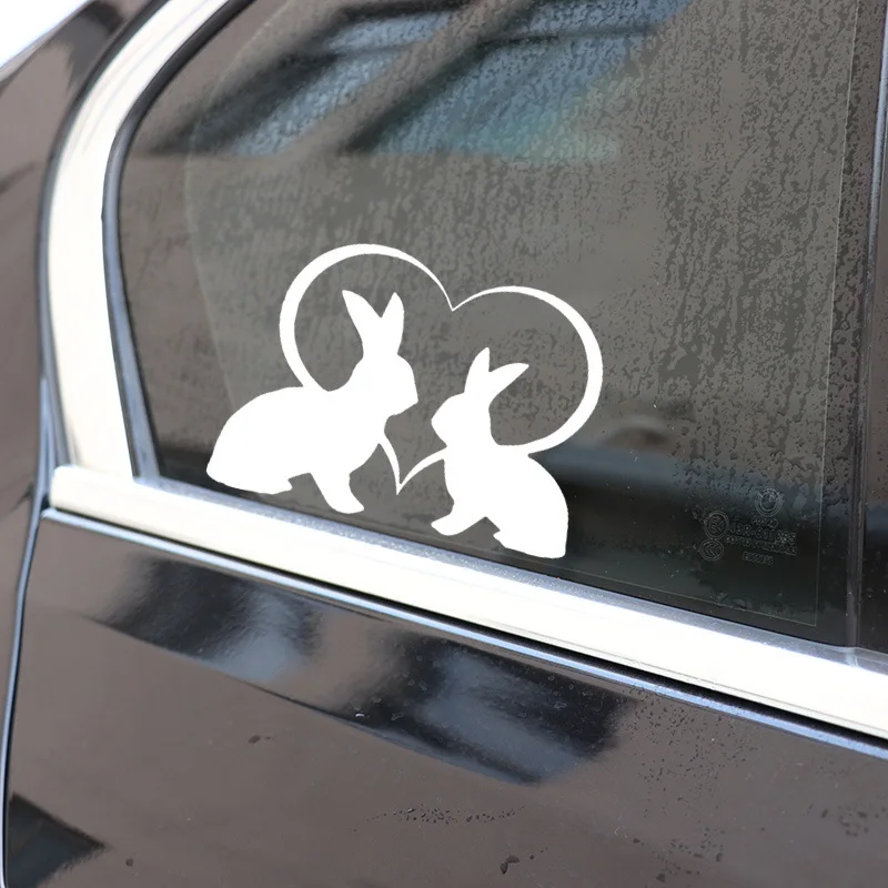 58/2000  Foreign Trade, animal cartoon sticker, Love Double Rabbit car sticker, reflective body decoration sticker scratch stick