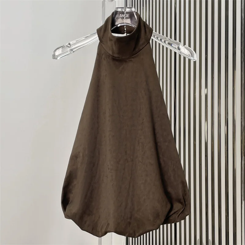 

Women's vest New sexy backless sleeveless top for summer 2025 Half high neck slim tank top Women's corset y2k Women's t-shirt