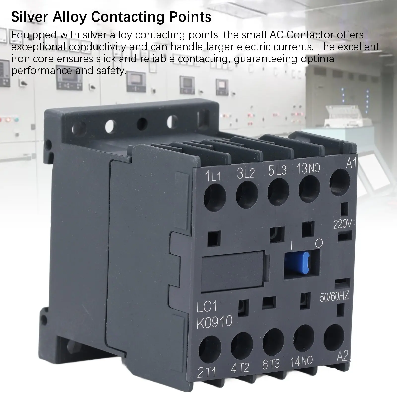 AC Contactor Compact PC Flame Retardant Housing 1 Normally Open K Type AC Contactor