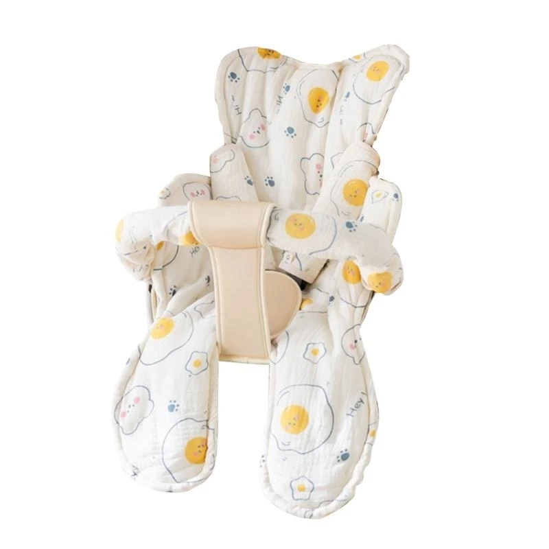 Y4UD Baby Pushchair Seats Liner with Printed Pattern Pram Seats Cushion Seats Belt Armrest Pad Armrest Pad Pushchair Liner