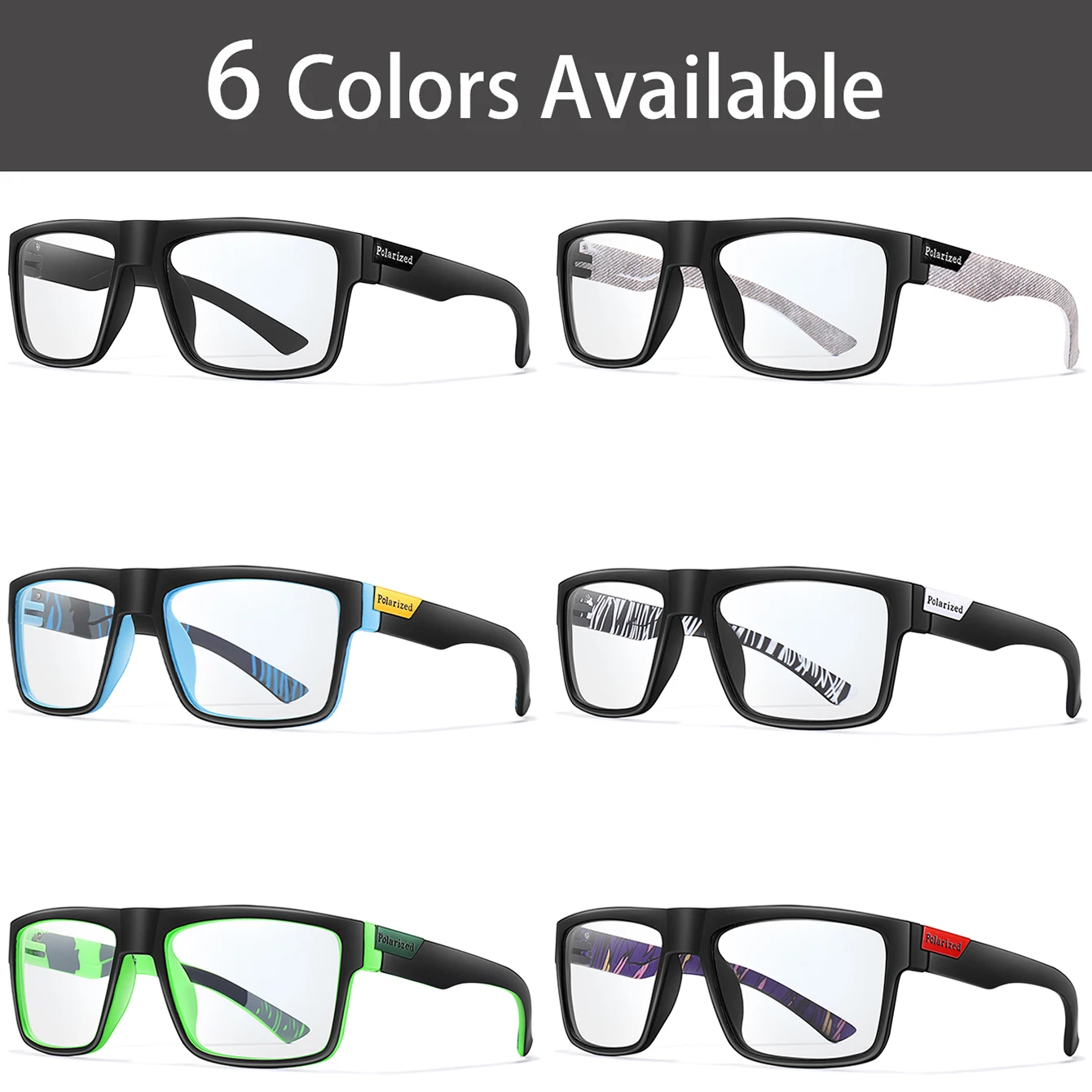 3-Pairs النظارات الشمسية الكلاسيكية مربع اللونية في الهواء الطلق الرياضة ركوب الدراجات الجري القيادة الرجال النساء مهرجان ملابس الحفلات النظارات #4