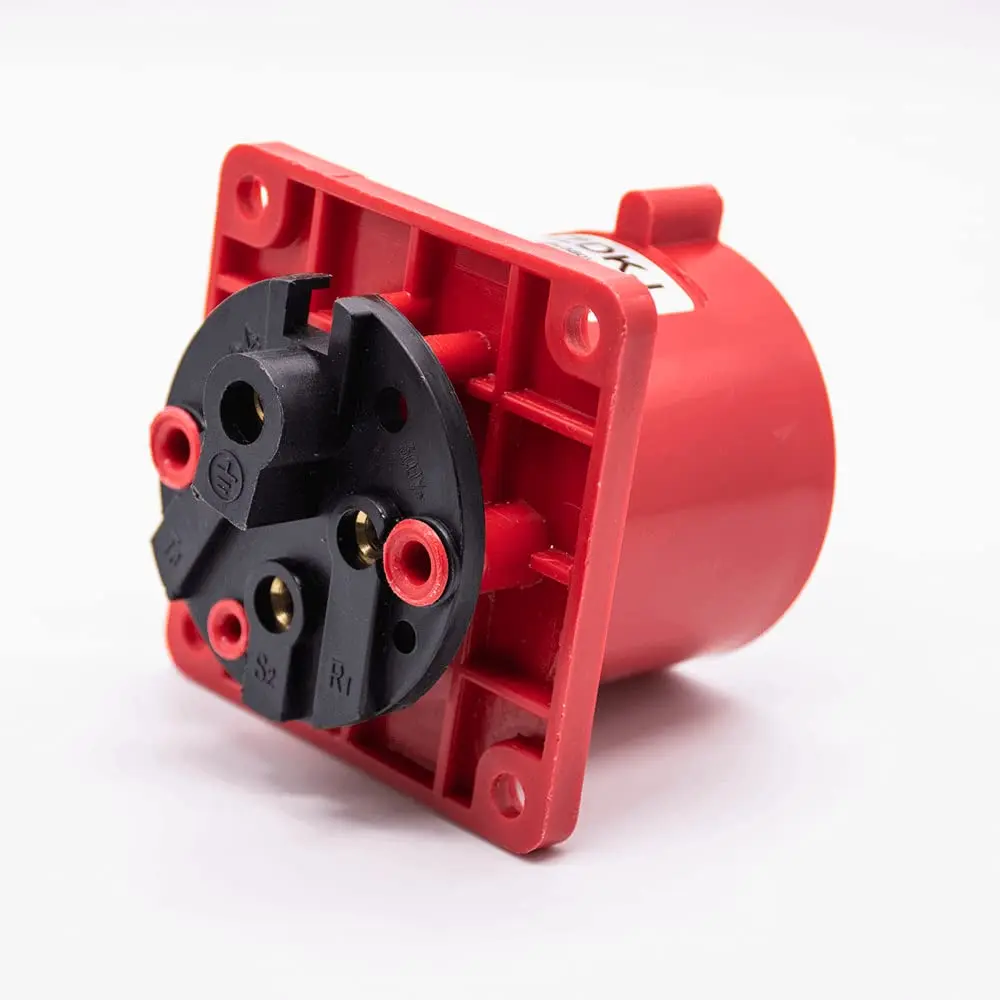 Reverse IEC60309 Industrial CEE Connector Socket 4P 32A 380V-415V 3P+E 6h IP44