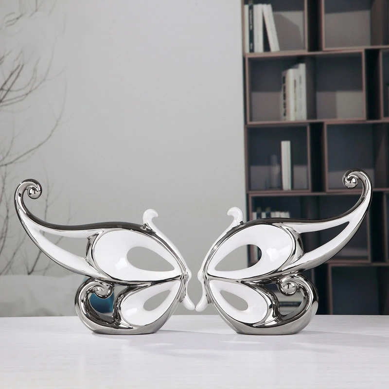 Modern Ceramic Animal Ornaments Fish Figurines Crafts Home Livingroom Table Furnishing Decoration Office Accessories