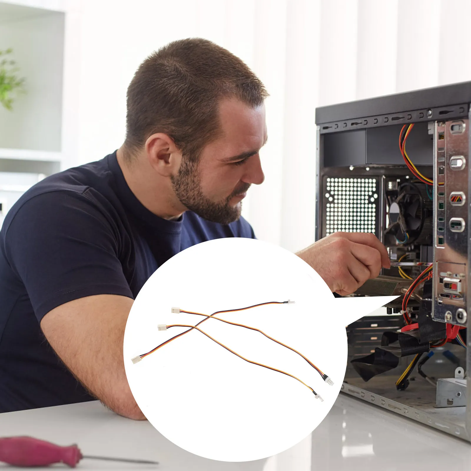 

Комплект из 3 удлинителей для 3-контактных вентиляторов, адаптер-разветвитель для кулера ЦП, для подключения к радиатору ПК, с поддержкой высокоточного тахометра, удлиненный