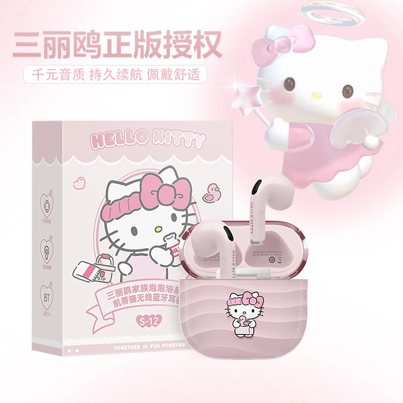 

Hello Kitty Bluetooth наушники беспроводные наушники-вкладыши милый мультяшный дизайн в форме кошачьих ушей подарок с шумоподавлением