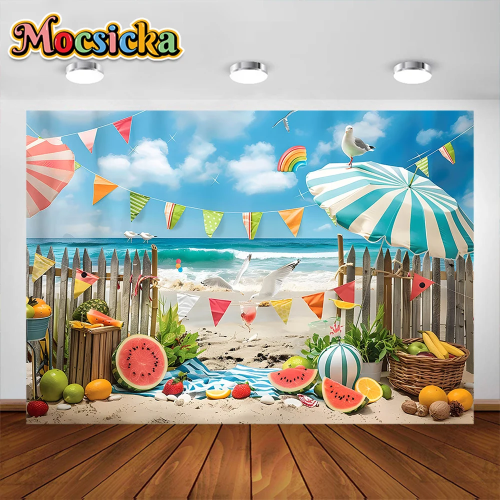 Summer Pool Party Backdrops for Photography Hawaii Beach Birthday Photo Photographic Background Studio Shoots Photocall Banner