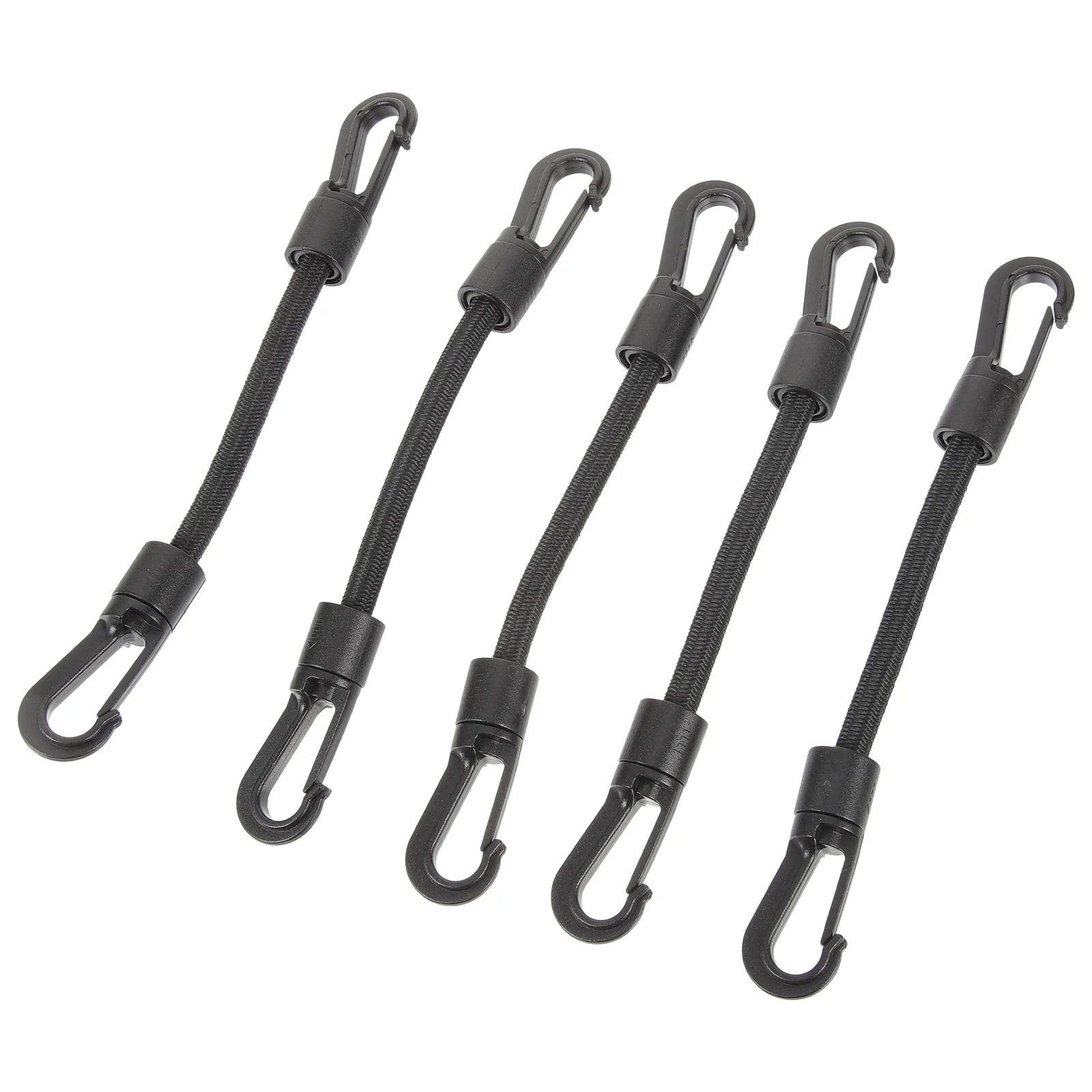 

5 Pcs Carabiner Outdoor Projector Elastic String Hook Multi-use Strap Kayak Buckle Daily Tie down Rope 1600X200X150CM Black