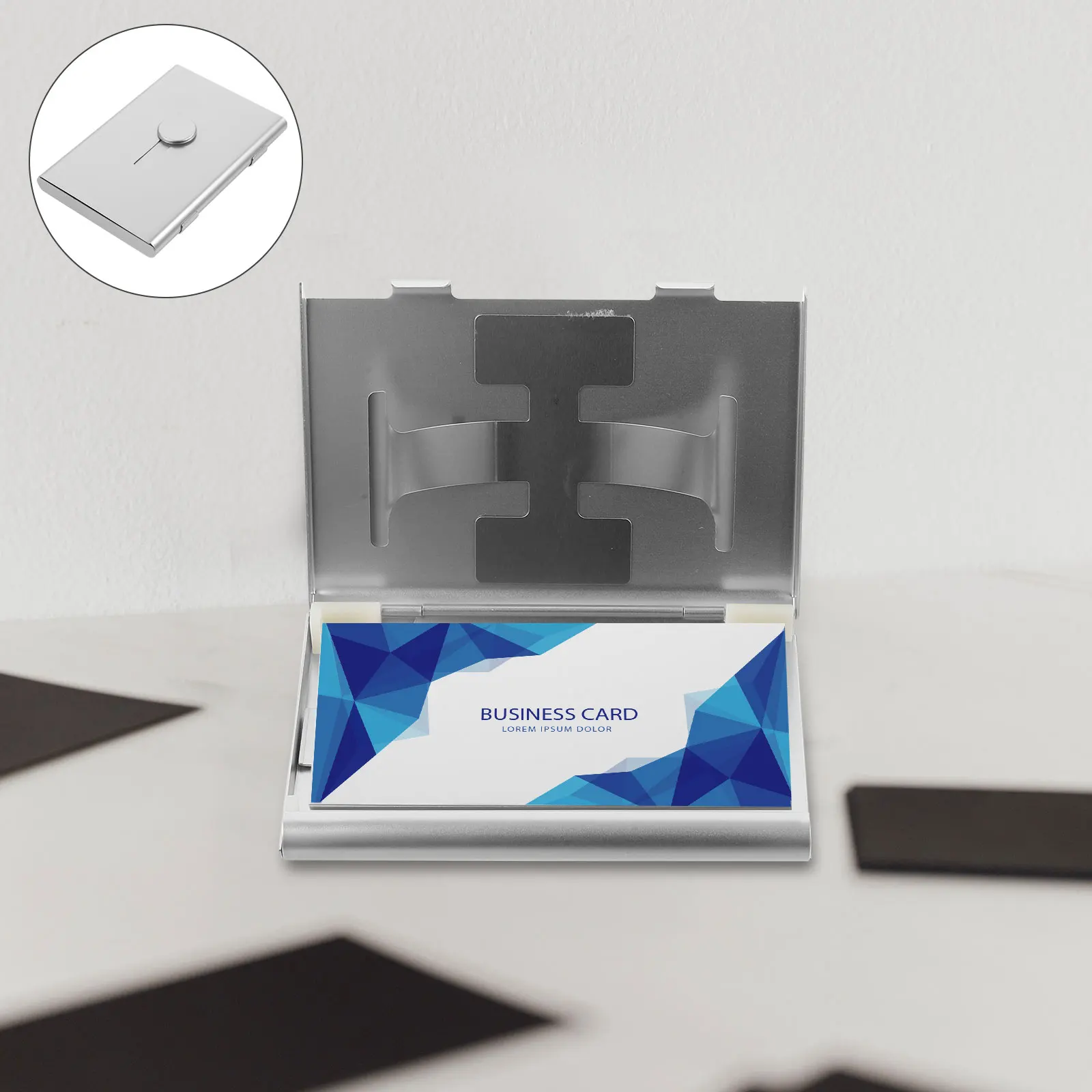 

Business Card Holder Cards Case Portable Packing Box Sleeve Aluminum Alloy Storage