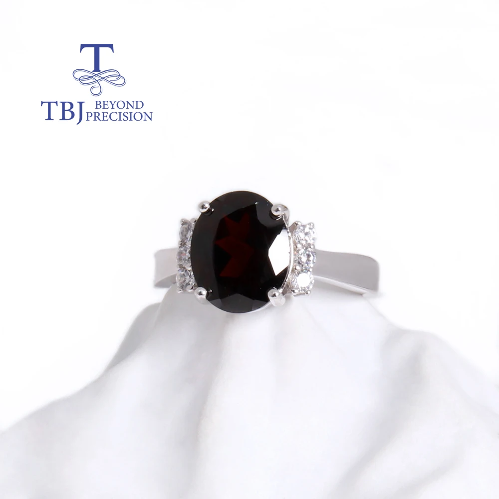 Luxury Design January Birthstone Natural Garnet silver ring for women Anniversaries & banquets & birthday gift
