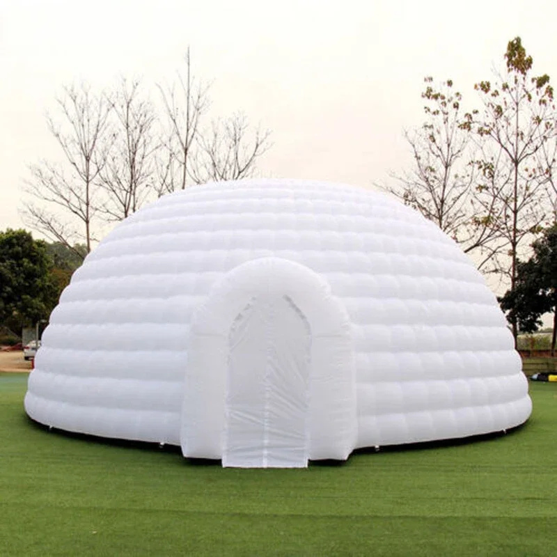 Striking Oxford 10m 80persons Outdoor Inflatable Dome Tent With Led Strips Disco Igloo Party Wedding House Air Marquee For Event