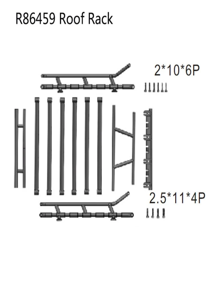 Pièces de Rechange pour Toit T1 R86459, pour Véhicules Tout-Terrain Right136100V3ineau 1/10 RC, Télécommande Électrique, Bumosquito inoler