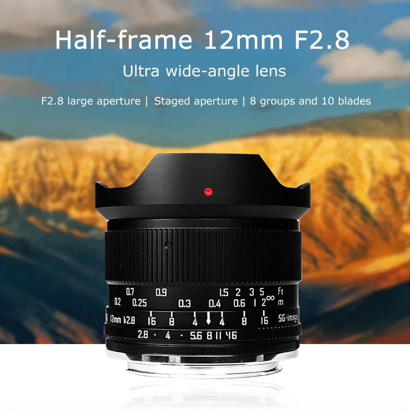 12Mm F2.8 Mf Ultra Groothoek Prime Lens Voor Sony E Zve10 Fuji Xf Canon EOS-M Canon Rf Nikon Z Micro 4/3