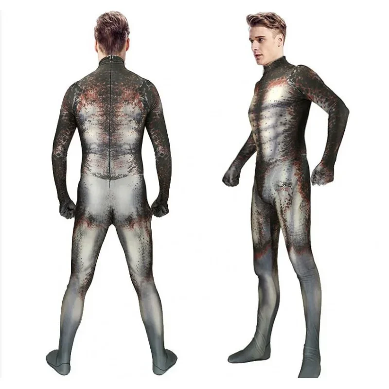 Traje de predador impresso 3D spandex para homens e meninos, traje básico Zentai, traje de Halloween, super-herói