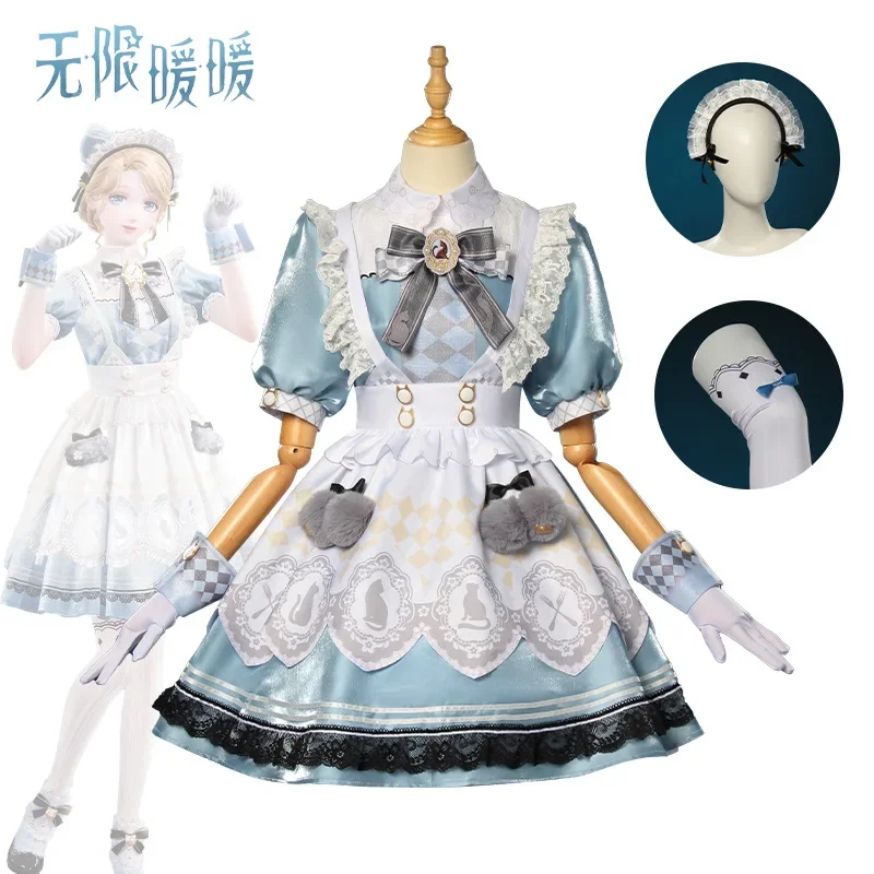 Game Infinity Nikki Cosplay Costume Sweet Tea Party Lolita Blue Dress Cute Girl Women Outfit Holloween Role Play Uniform Suit