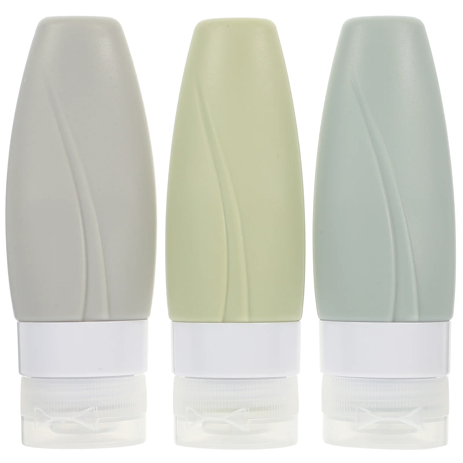 

3PcsPortableSiliconeTravelBottlesReusableToiletryContainersforLotionShampooCreamAirtightSmallSize LightweightStorage