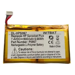 Battery For HP Sprocket Plus Printer New Li Polymer Rechargeable Replacement 7.2V 900mAh P0867