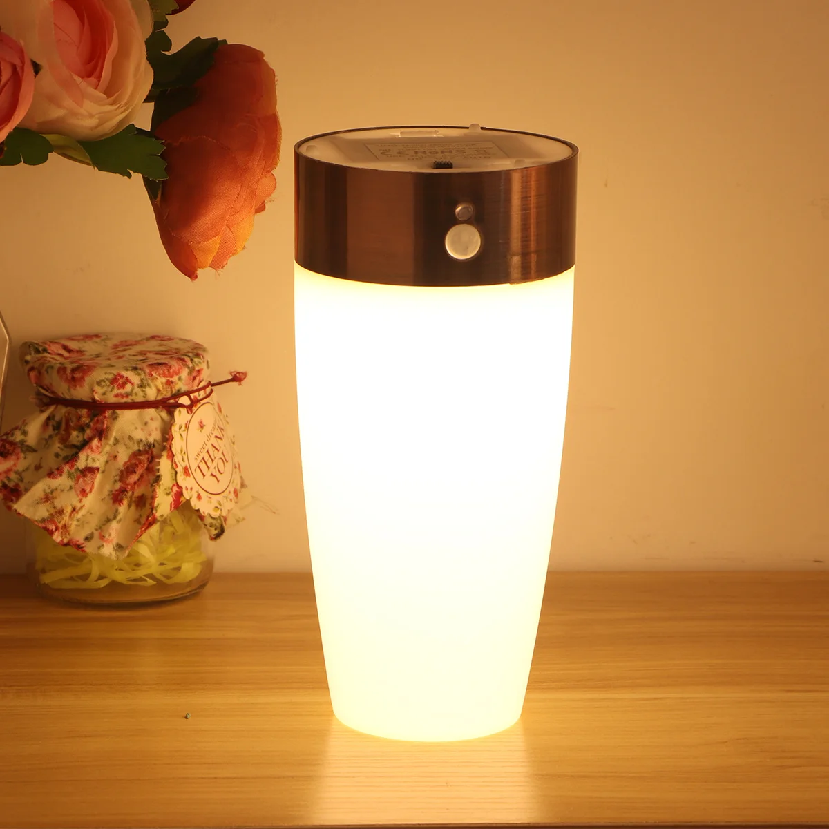 Wireless Motion Sensor Lamp Operated Lightweight ABS No Wiring for Hallway Bathroom LED Night Light Human