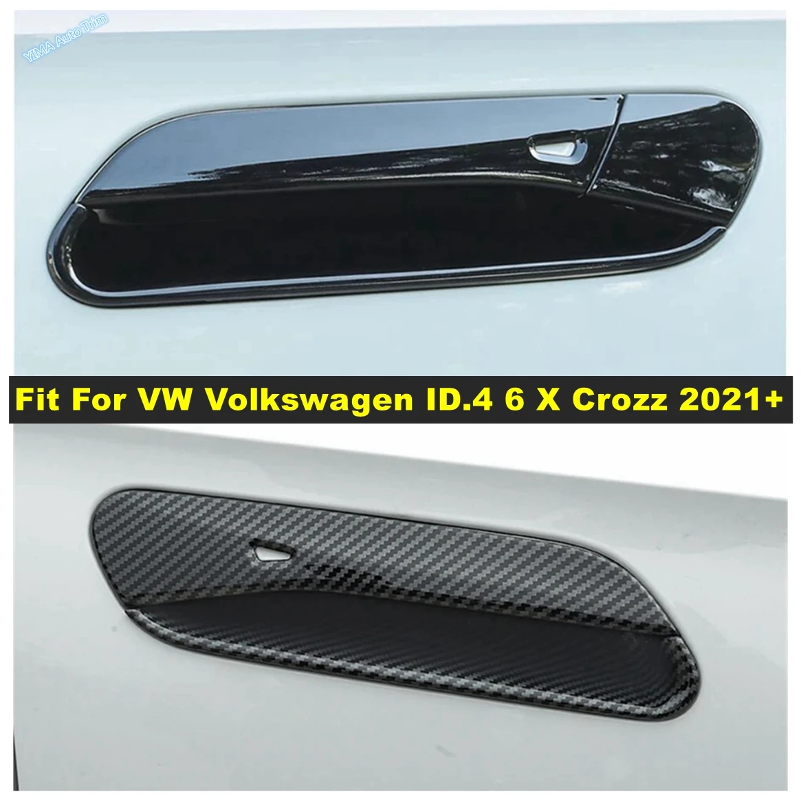 

Car Outsider Door Pull Doorknob Handle Bowl Decor Sticker Accessories Cover Trim For VW Volkswagen ID.4 6 X Crozz 2021 2022 2023