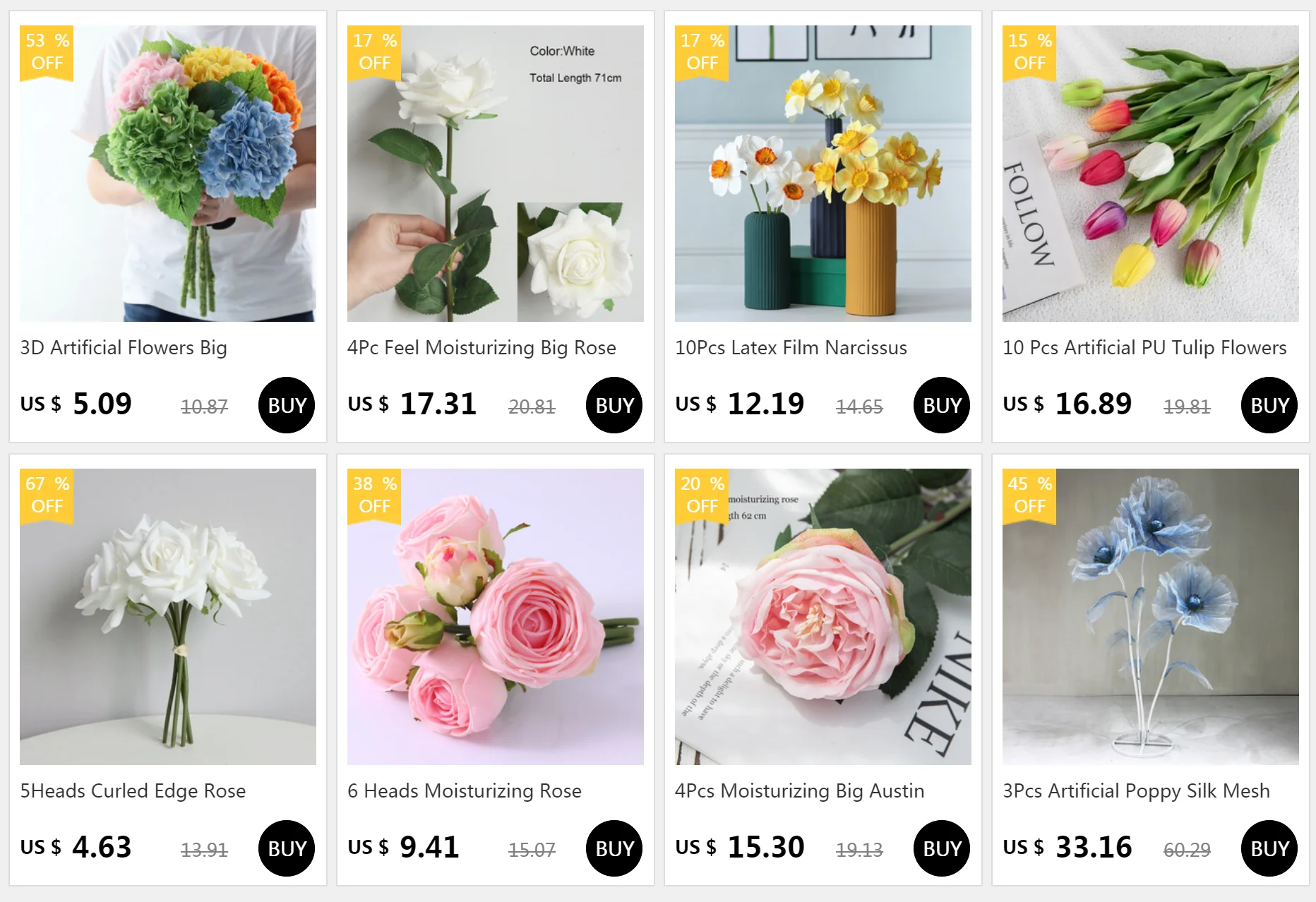 3pc Set Eva Mohn künstliche Blumen für Hochzeit Straße führt Blumen party Hintergründe Dekor Einkaufs zentrum Fenster Layout Foto Requisiten Mohn – Detail 3