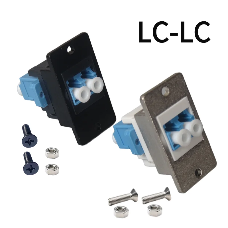 D-type LC to LC adapter female to female direct insertion with screws to fix metal panel