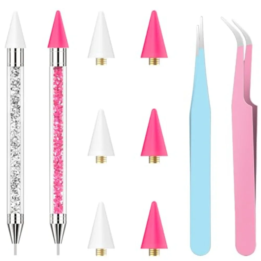 

Rhinestone Picker Tool2 Wax Pencil for Rhinestones Dual-Ended Rhinestone Applicator Wax Pen Gem Picker Tool with 6 Extra Wax Ti