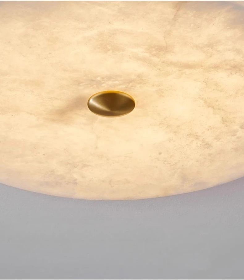 Modern Simple LED Natural Marble Ceiling Lamp Living Room Bedroom Corridor Circular Ultra-thin All-copper Wall Lamp Indoor Decor