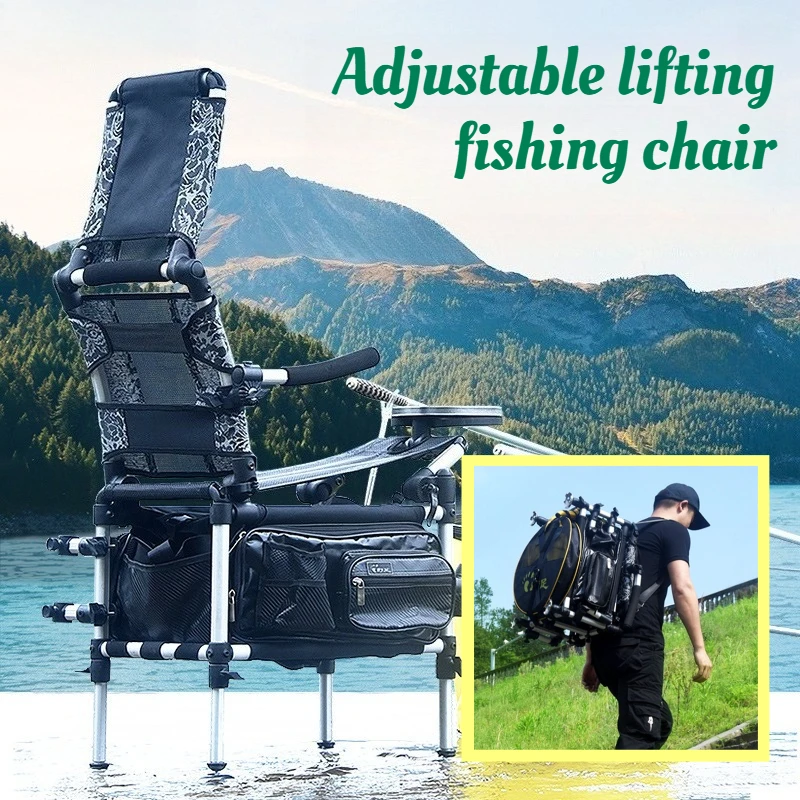 Multi-functional Folding Lightweight Fishing Chair Equipment Outdoor Portable Aluminum Alloy Fishing Chairs Tackle Supplies