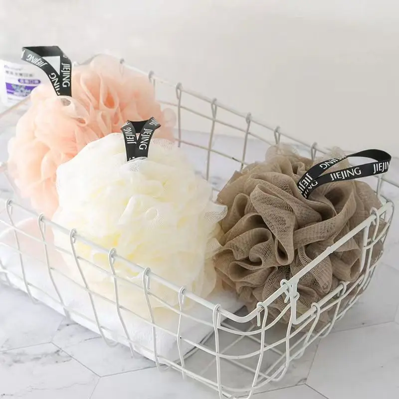 

Soft Mesh Bath Sponge Balls Body Cleaner Exfoliating Scrubbers Bath Ball Nylon Cleaning Brushes Shower Puff High-End Bath Flower
