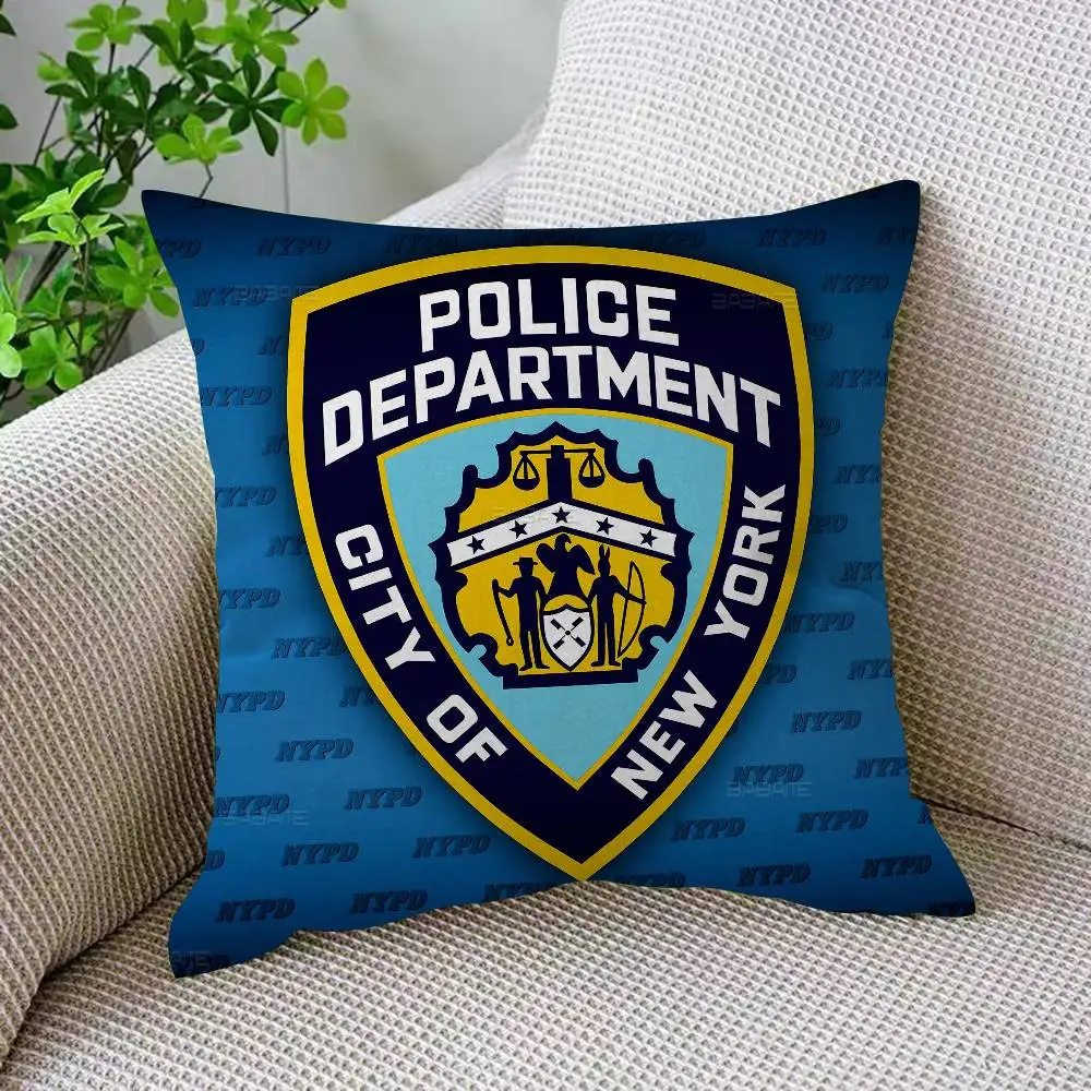 N-New York City Police Department NYPD Pillow Cushion Cover Pillowcase Living Room Sofa Home Decor Customized