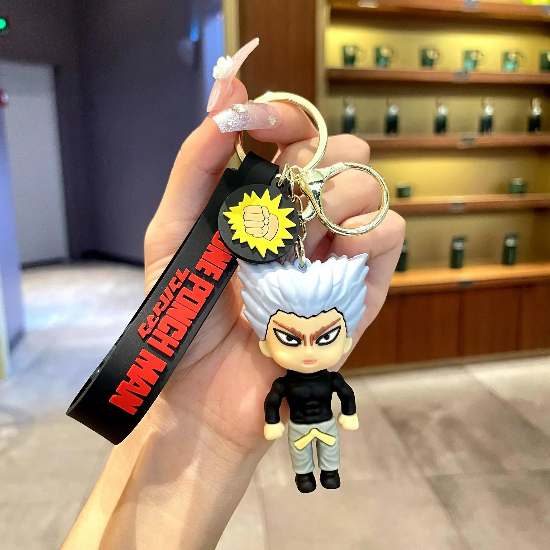 Anime One Punch Man Keychain Cartoon Figure Acrylic Pendent Keyring Cartoon Anime Peripheral Trendy PersonalityKeyChainWholesale