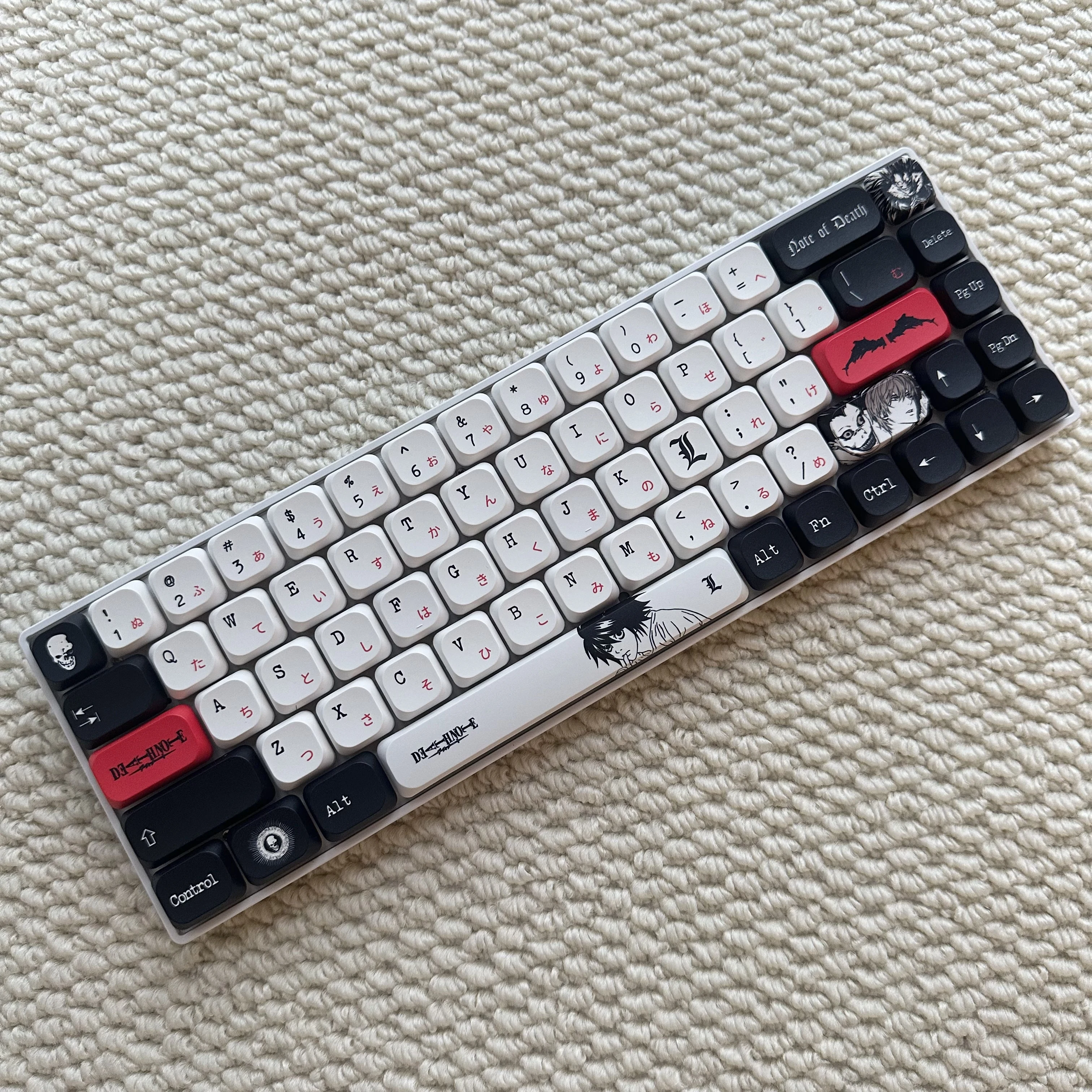 Death Note Low‑Profile Keycaps Engraved PBT Sublimation Shaft Dwarf for Mechanical Keyboard Made Nuphy Melgeek 60 64 68 75 84 87