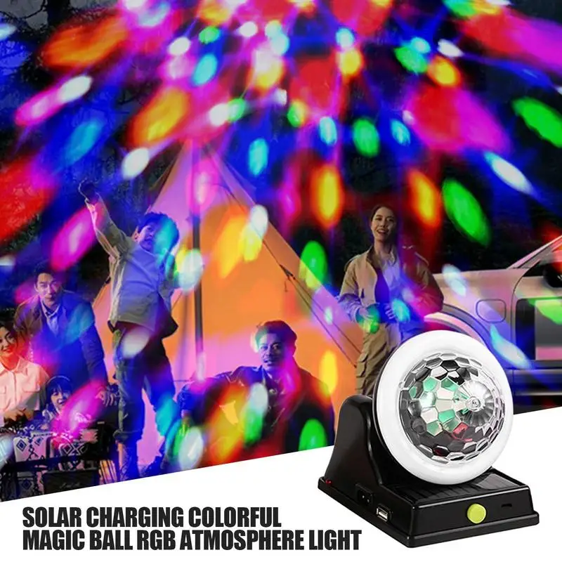 Solar Powered Disco Light Creative Terrace Colorful Lamp Solar Charging Colorful Ball RGB Atmosphere Light for Garden Wedding