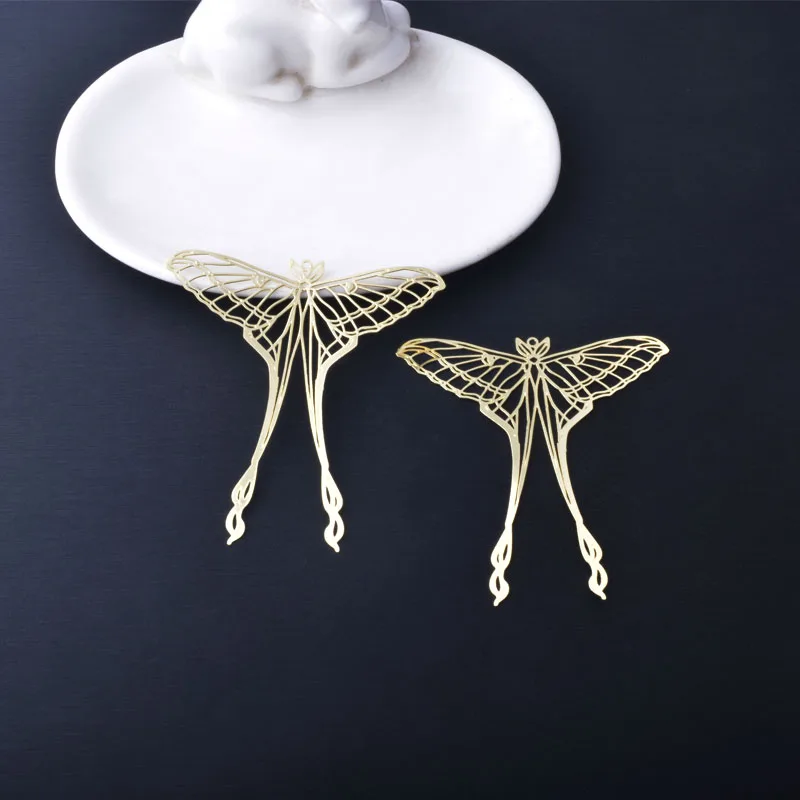 10 Stück Messing-Filigran-Anhänger in Roségold mit Schmetterlings-, Motten- und Zikadenmotiven für Damenschmuck und Accessoires – Detail 10