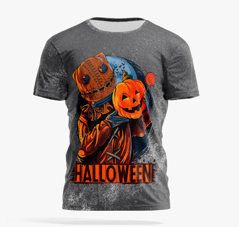 

Halloween Horror Thriller Pumpkin Head Elements 2024 Y2K Summer 3D Printed T-Shirt Kids and Adults Fashion Trend Breathable
